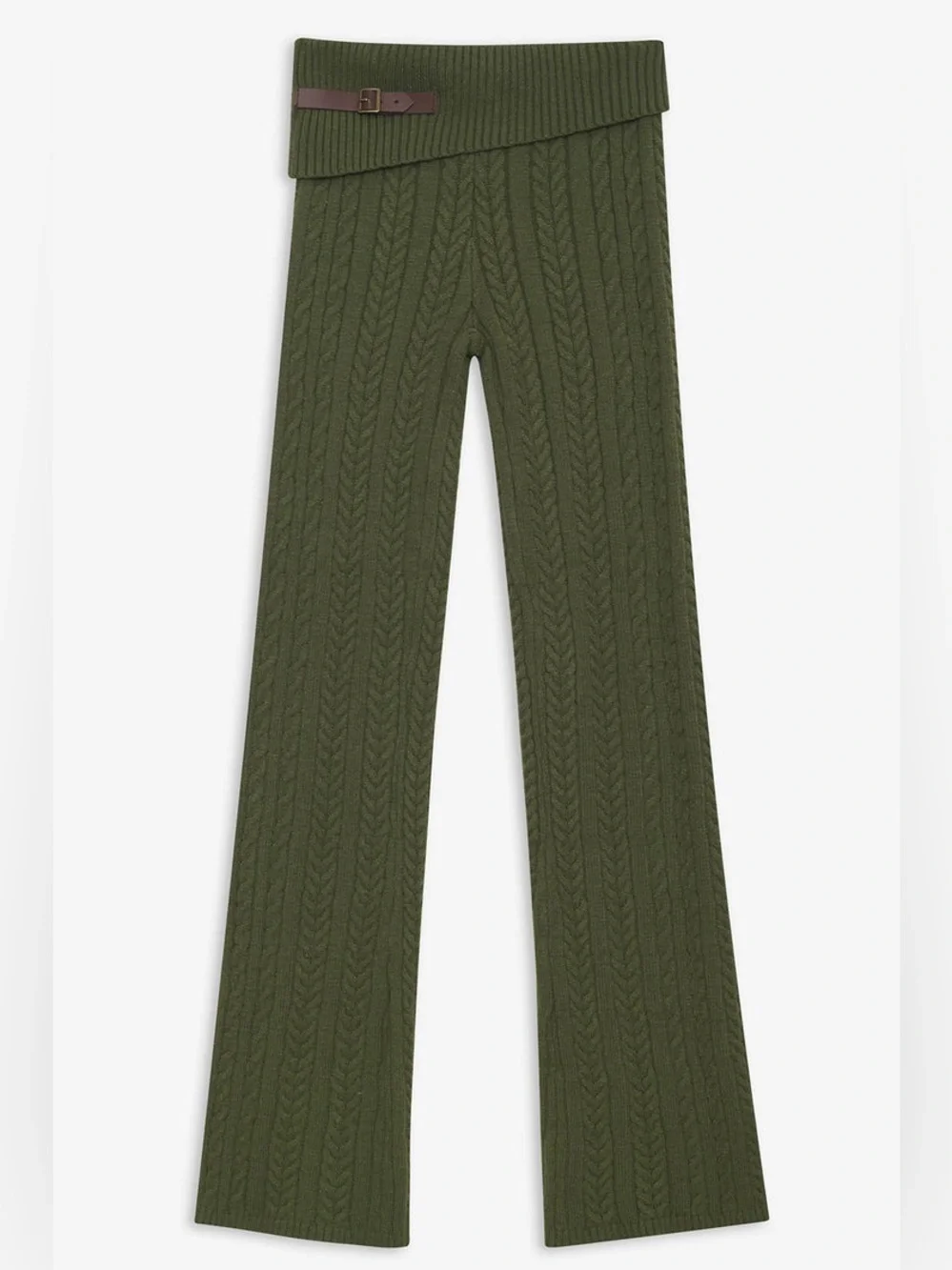Frankie’s Bikinis Cable Cloud Knit Hoodie + Pant Set in Jade Green